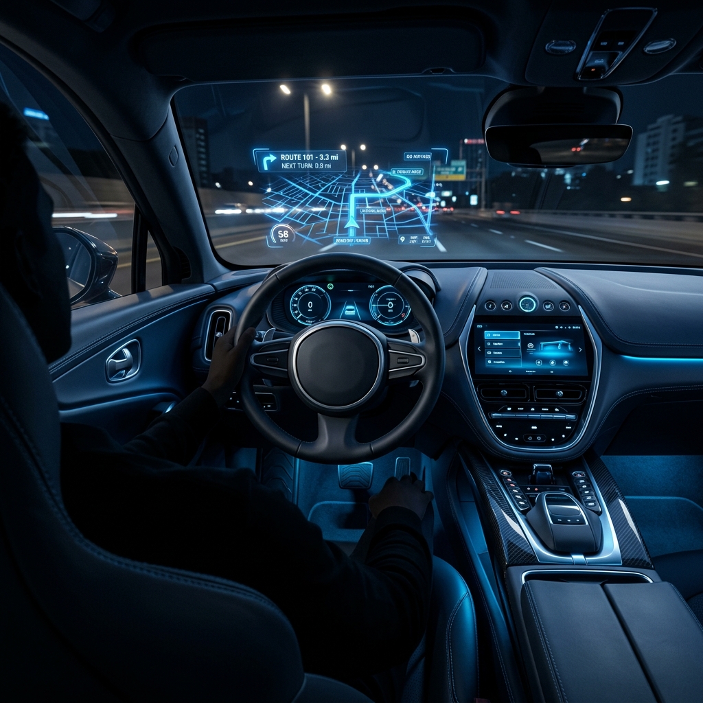 GPS installed inside car cabin