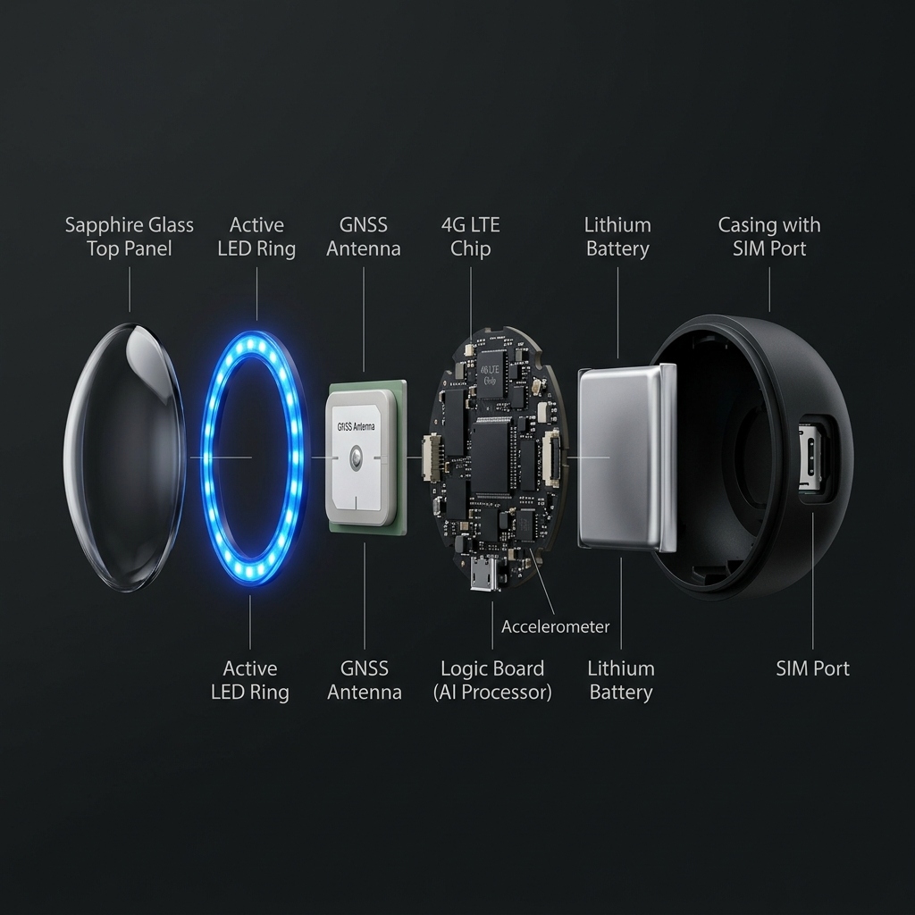 Exploded Technical View of GPS Device